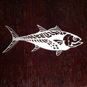 Mackerel Stainless Steel Metal Fishing Sign